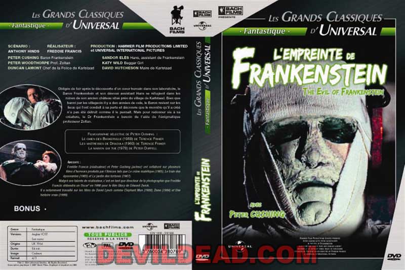 THE EVIL OF FRANKENSTEIN DVD Zone 2 (France) 
