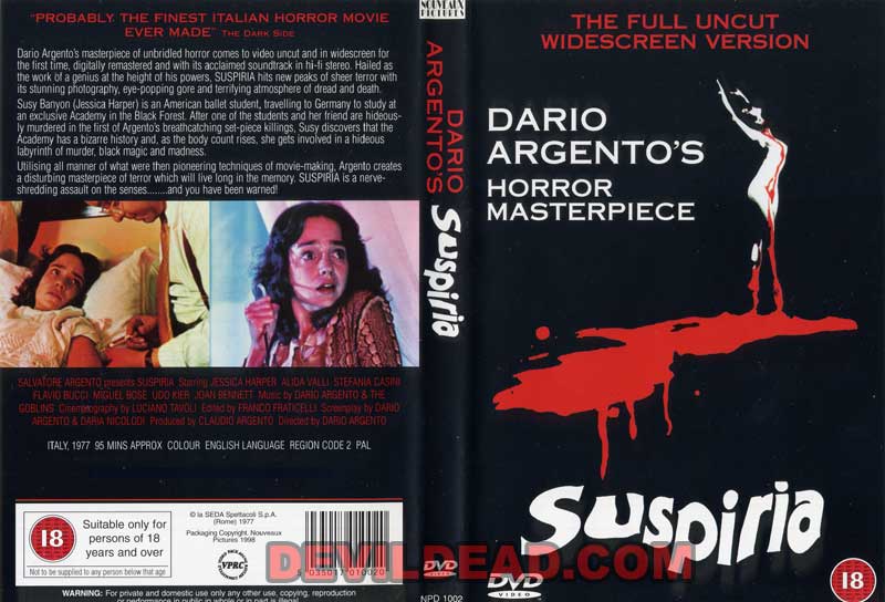 SUSPIRIA DVD Zone 2 (Angleterre) 