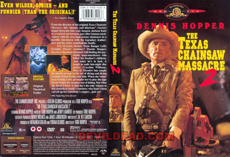 TEXAS CHAINSAW MASSACRE PART 2 DVD Zone 1 (USA) 